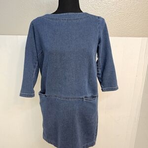 WOMENS ANN TAYLOR LOFT SOFT DENIM MINI DRESS SIZE EXTRA SMALL